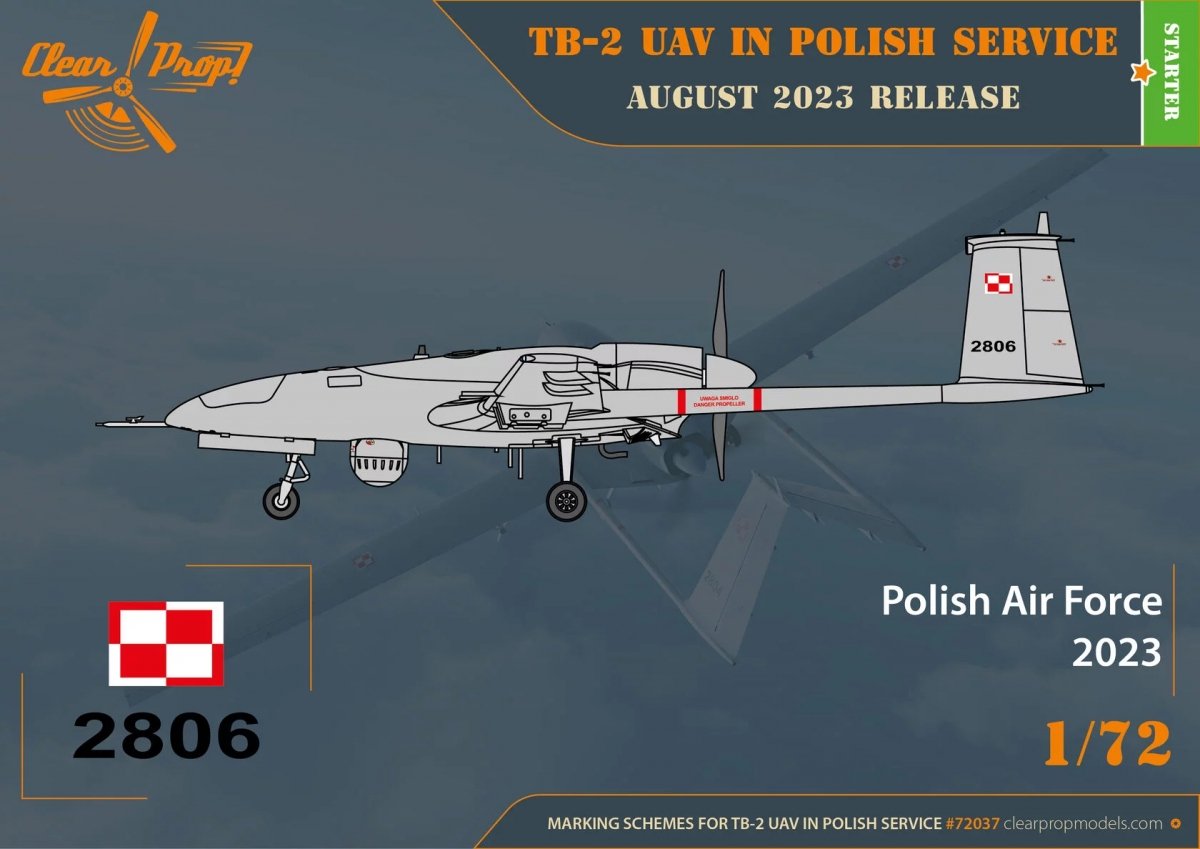 Clear Prop! CP72037 TB.2 UAV in Polish service STARTER KIT 1/72 – zdjęcie 4