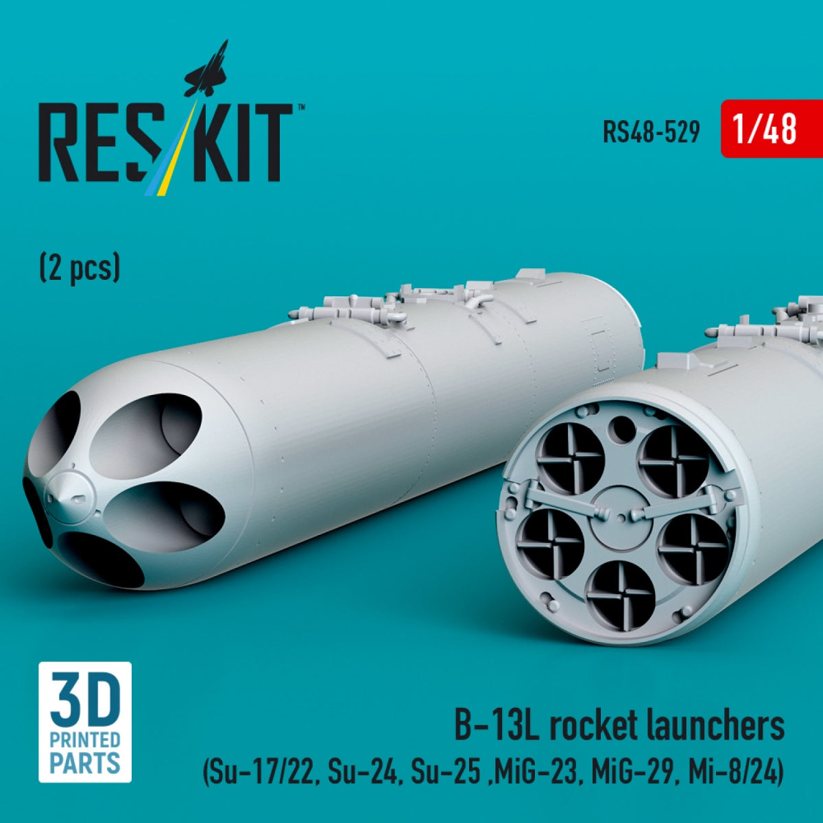 RESKIT RS48-0529 B-13L rocket launchers (2 pcs) (3D Printed) 1/48 – zdjęcie 2