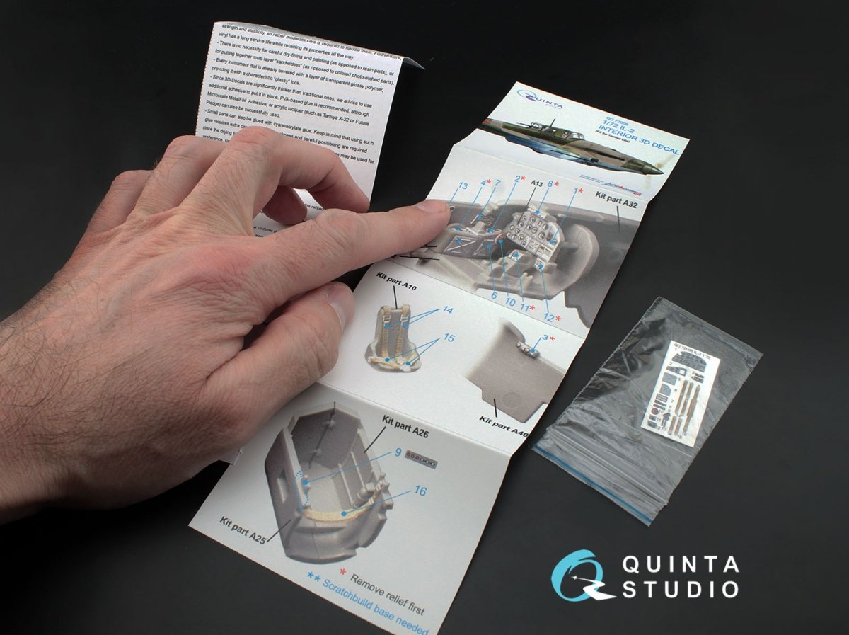 Quinta Studio QD72008 IL-2 Shturmovik 3D-Printed &amp;amp; coloured Interior on decal paper (for Tamiya kit) 1/72 – zdjęcie 3