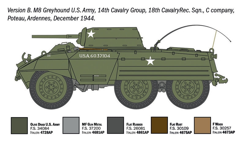 Italeri 7087 M8 Greyhound / M20 Armored Utility Car 1/72