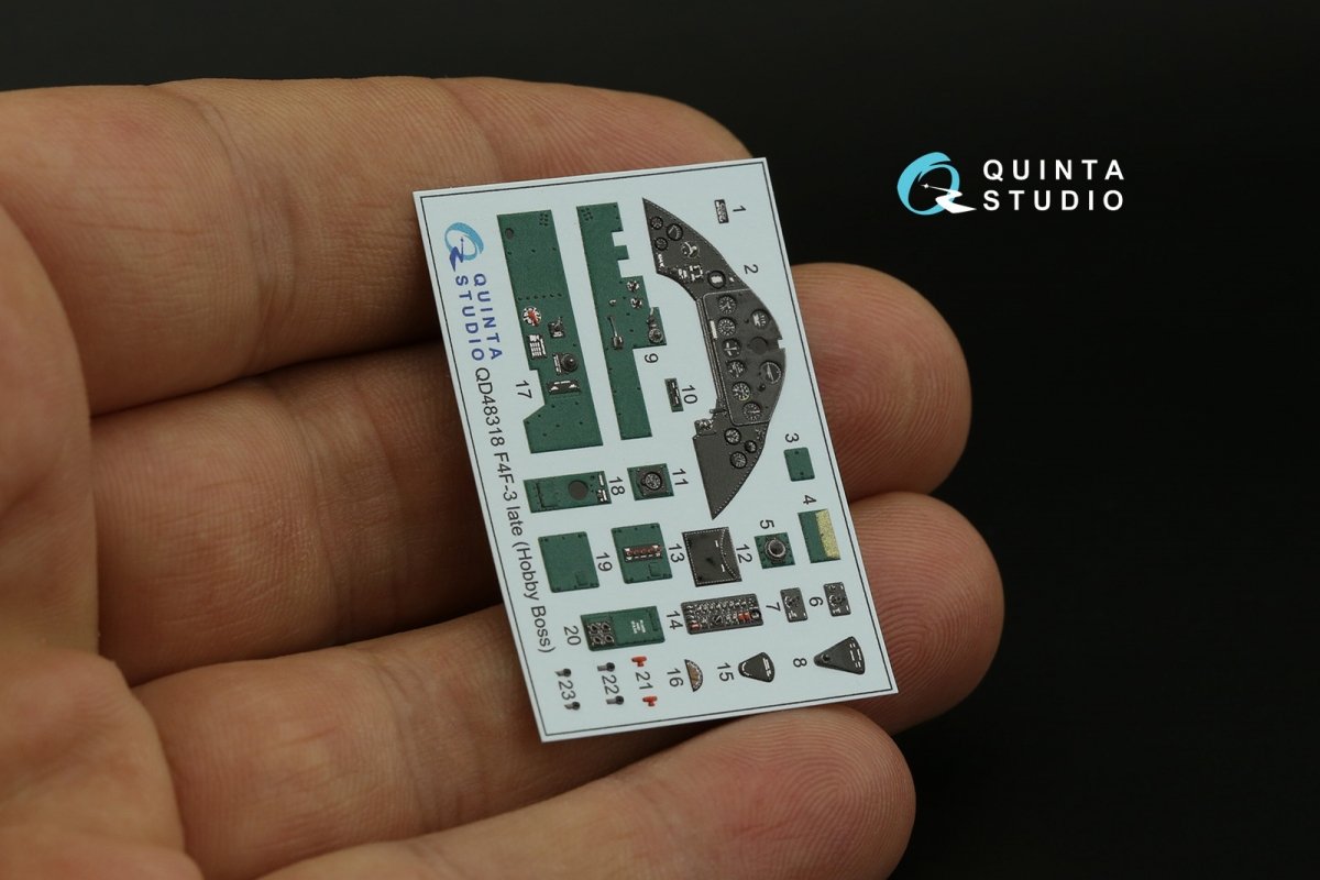 Quinta Studio QD48318 F4F-3 late 3D-Printed &amp;amp; colored Interior on decal paper (Hobby Boss) 1/48 – image 4