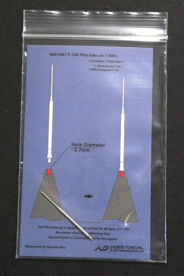HobbyDecal MT48014V1 Ensemble de tubes Pitot F-104 1/48