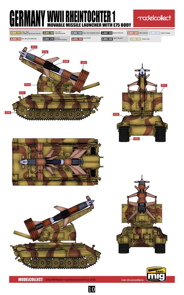 Modelcollect UA72092 Germany Rheintochter 1 movable Missile launcher with E75 body 1/72 – zdjęcie 2