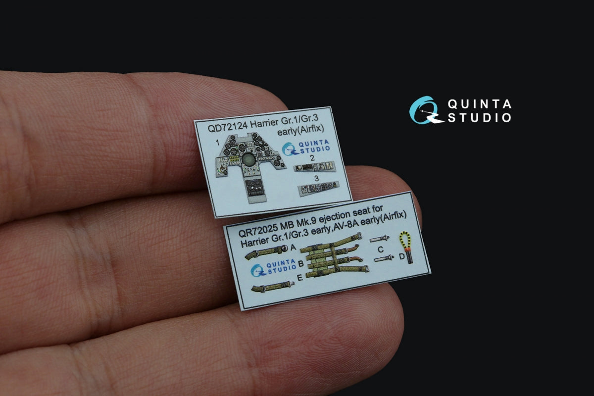Quinta Studio QD72124 Harrier Gr.1 / Gr.3 early 3D-Printed coloured Interior on decal paper (Airfix) 1/72 – zdjęcie 3