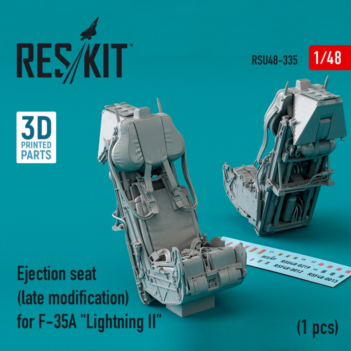 Siège éjectable RESKIT RSU48-0335 (modification tardive) pour F-35A « LIGHTNING II » (impression 3D) 1/48