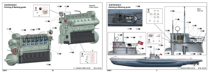 Trumpeter 06801 DKM U-Boat Type VIIC U-552 1/48 – zdjęcie 9