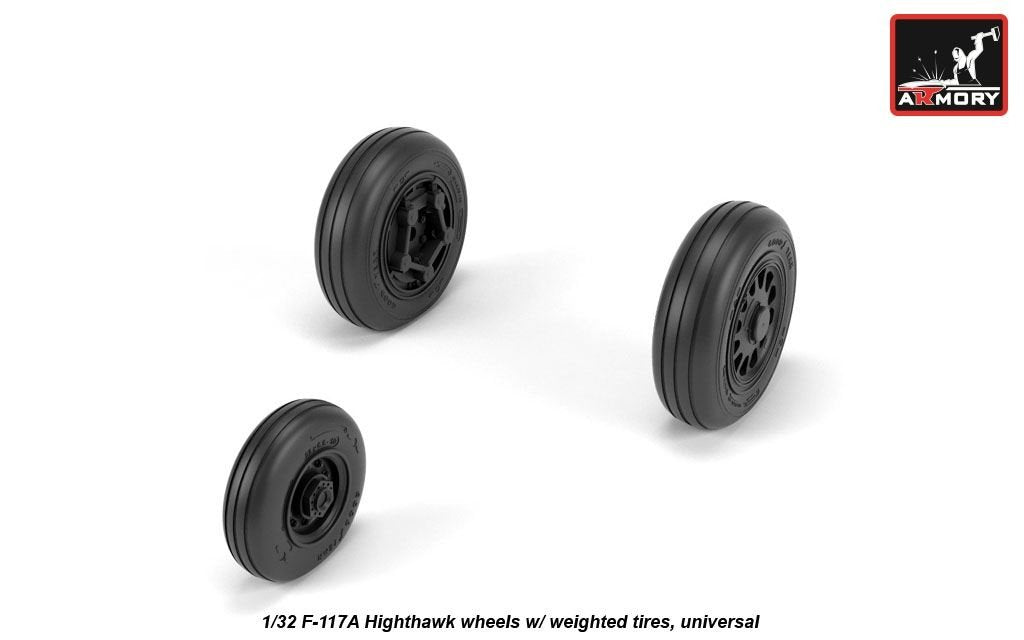 Armory Models AW32305 F-117A Nighthawk wheels w/ weighted tires 1/32 – zdjęcie 3