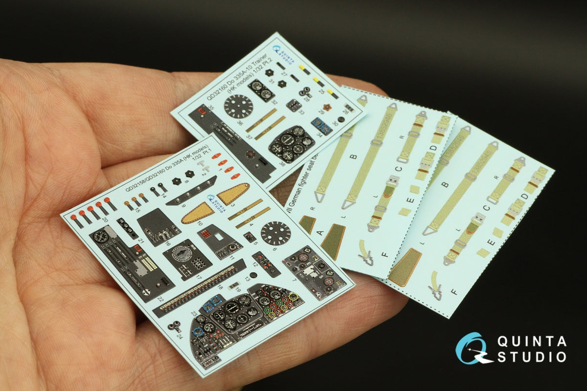 Quinta Studio QD32160 Do 335A-10 3D-Printed &amp;amp; coloured Interior on decal paper (HK models) 1/32 – immagine 7