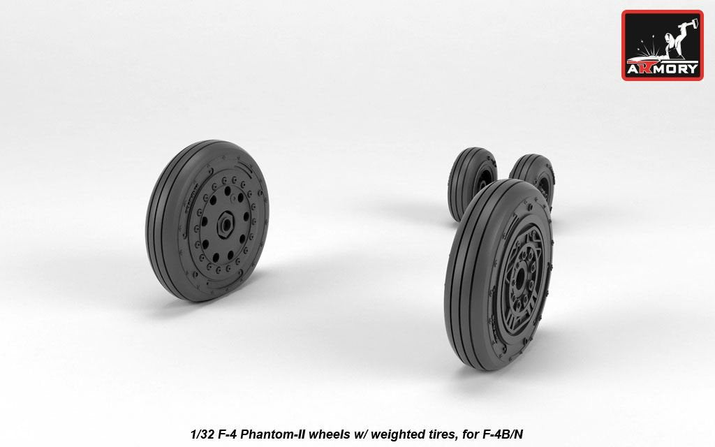 Armory Models AW32306 F-4 Phantom-II wheels w/ weighted tires, early 1/32 – zdjęcie 2