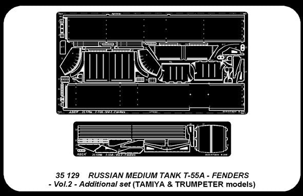 Aber 35129 Blotniki do radzieckiego czolgu sredniego T-55A cz.2 zestaw dodatkowy (TAM,TRU) 1/35 – zdjęcie 4