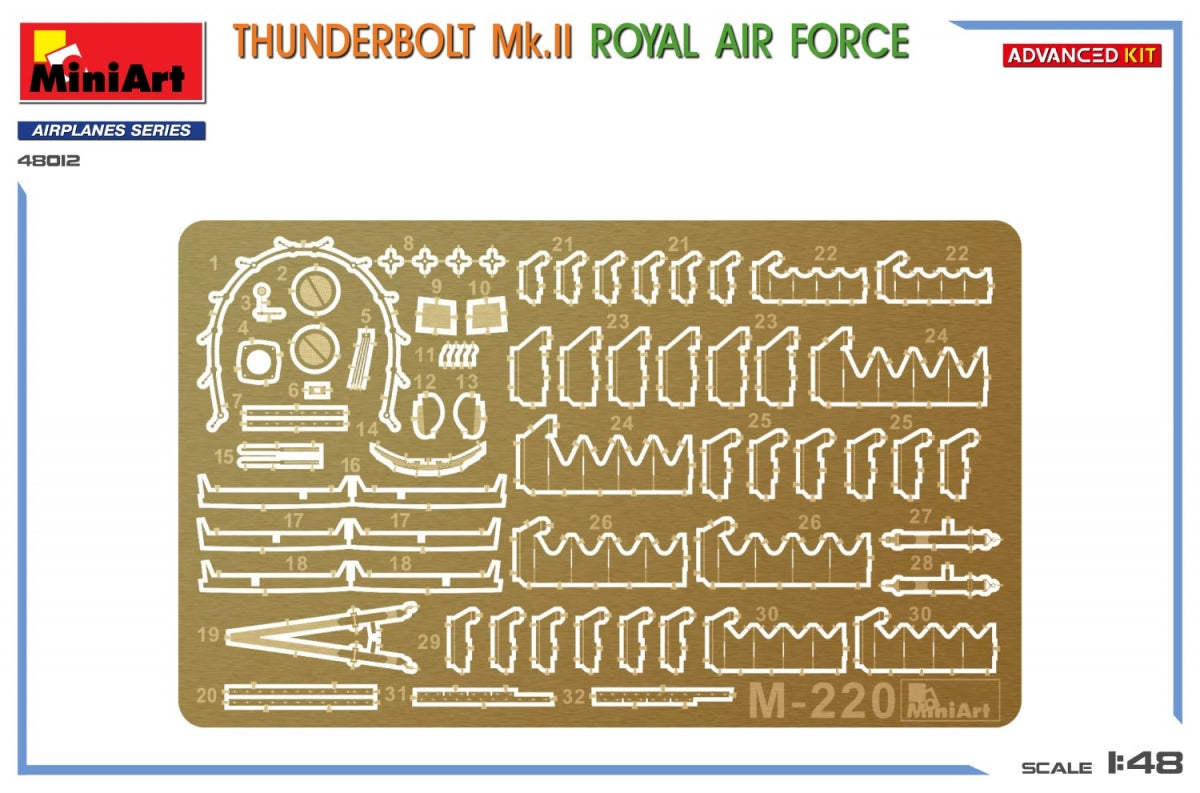 MiniArt 48012 THUNDERBOLT Mk.II. ROYAL AIR FORCE. ADVANCED KIT 1/48 – zdjęcie 4