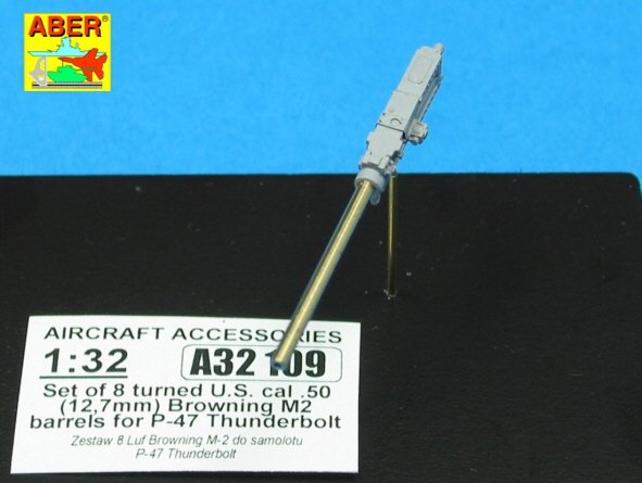 Aber A32109 Set of 8 turned cal .50 (12,7mm) U.S. Browning M2 barrels for P-47 Thunderbolt 1/32 – zdjęcie 4