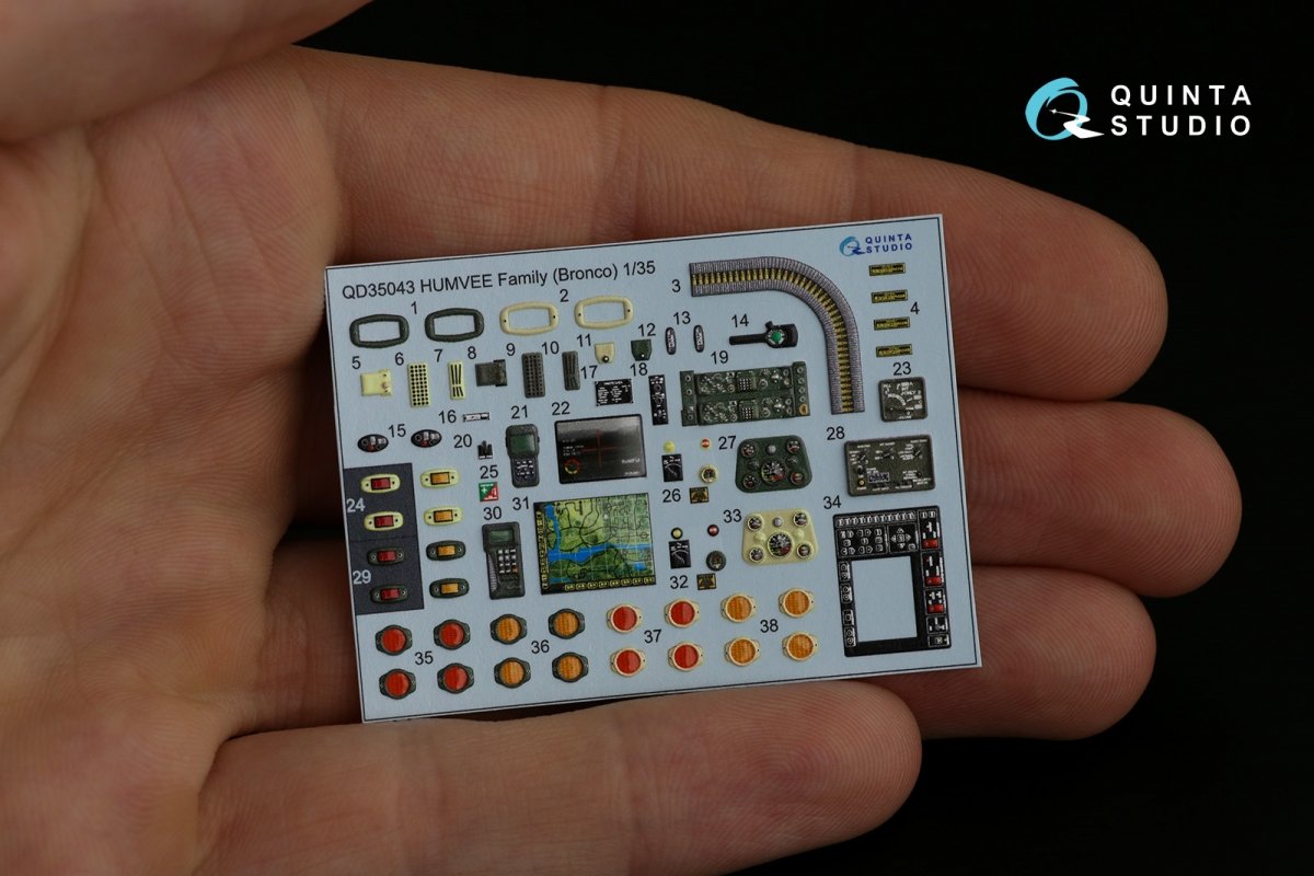 Quinta Studio QD35043 HUMVEE Family 3D-Printed &amp;amp; colored Interior on decal paper (Bronco) 1/35 – image 10