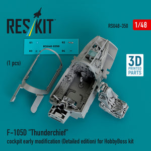 RESKIT RSU48-0350 F-105D &amp;quot;Thunderchief&amp;quot; cockpit early modification (Detailed edition) for HobbyBoss kit (3D Printed) 1/48 – zdjęcie 2