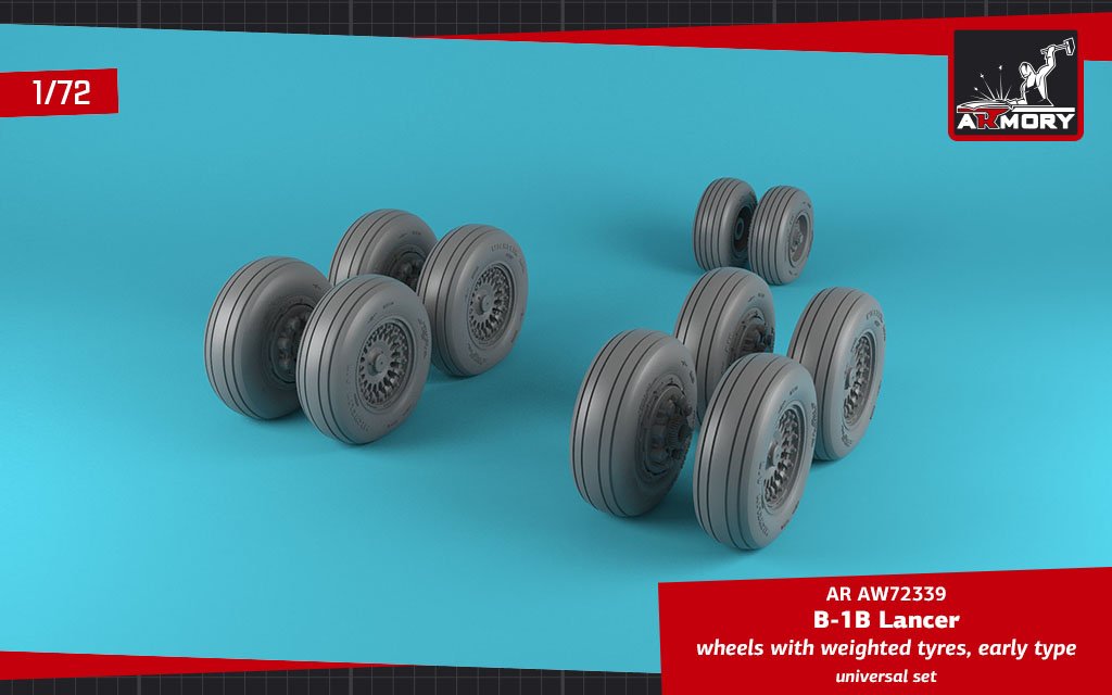 Armory Models AW72339 B-1B Lancer wheels w/ weighted tires, early 1/72 – zdjęcie 4