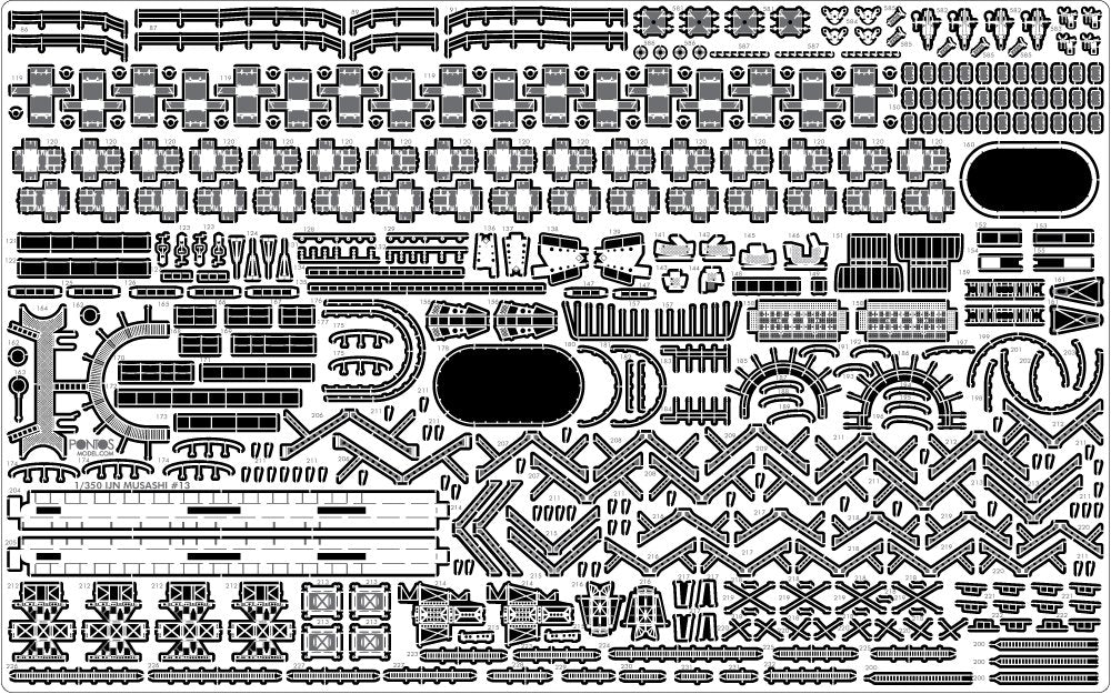 Pontos 37025FN IJN Musashi 1944 Detail up set Advanced Hinoki Tone Deck 1/350 – zdjęcie 17
