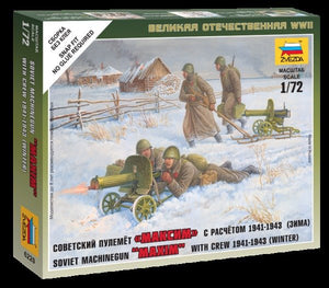 Mitrailleuse soviétique Zvezda 6220 avec équipage (uniforme d&amp;#39;hiver) 1/72