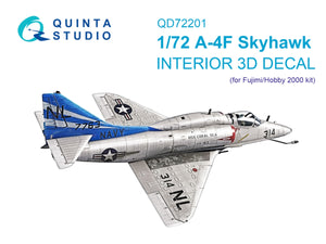 Quinta Studio QD72201 A-4F 3D-Printed &amp;amp; coloured Interior on decal paper (Fujimi/Hobby 2000) 1/72