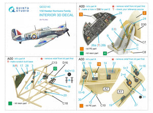 Quinta Studio QD32140 Hawker Hurricane Family 3D-Printed &amp;amp; colored Interior on decal paper (Fly) 1/32 – image 12