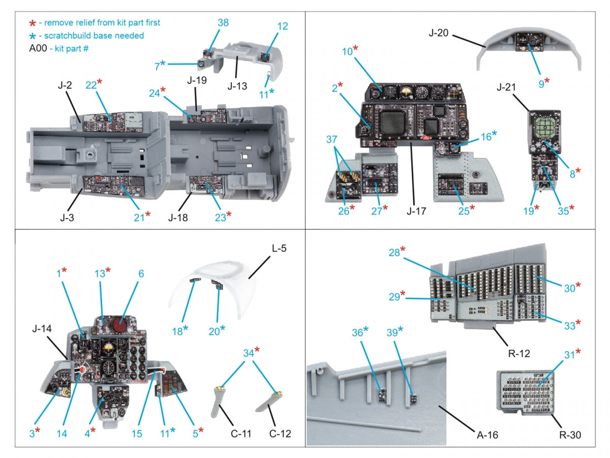 Quinta Studio QDS-48449 F-4G late 3D-Printed &amp;amp; coloured Interior on decal paper (Zoukei Mura SWS) (Small version) 1/48 – zdjęcie 3