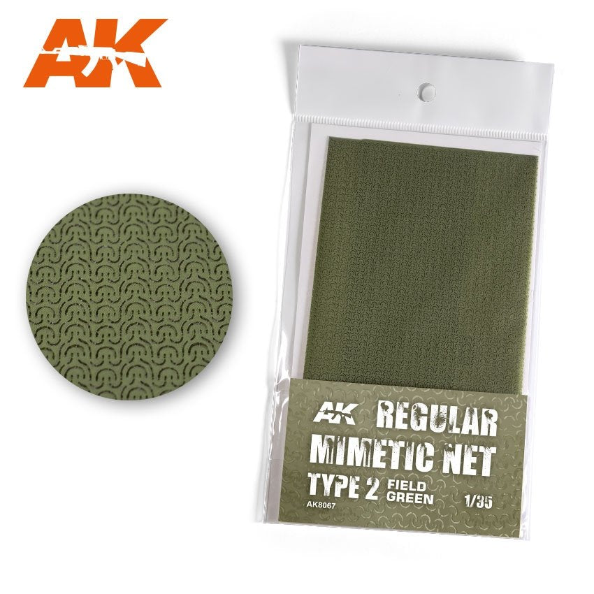 AK Interactive AK8067 CAMOUFLAGE NET FIELD GREEN TYPE 2