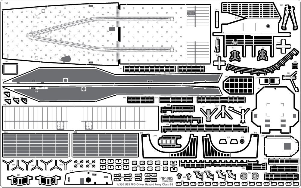 Pontos 38019F1 USS FFG Oliver Hazard Perr Class L.H. Detail Up Set &amp;quot;Advanced&amp;quot; with Kit 1/350 – zdjęcie 7
