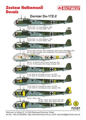 Techmod 72107 - Dornier Do 17Z 1/72 – image 2
