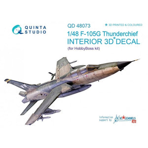 Quinta Studio QD48073 F-105G 3D-Printed &amp;amp; coloured Interior on decal paper (for HobbyBoss kit) 1/48