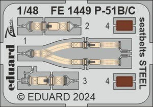 Eduard FE1449 P-51B/C seatbelts STEEL EDUARD 1/48