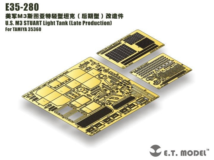 E.T. Model E35-280 U.S. M3 STUART Light Tank（Late Production) (For TAMIYA 35360) 1/35 – zdjęcie 5