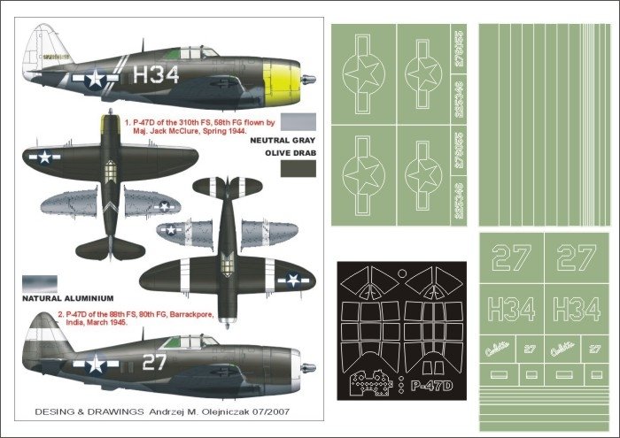 Montex K32121 P-47D Razorback 1/32