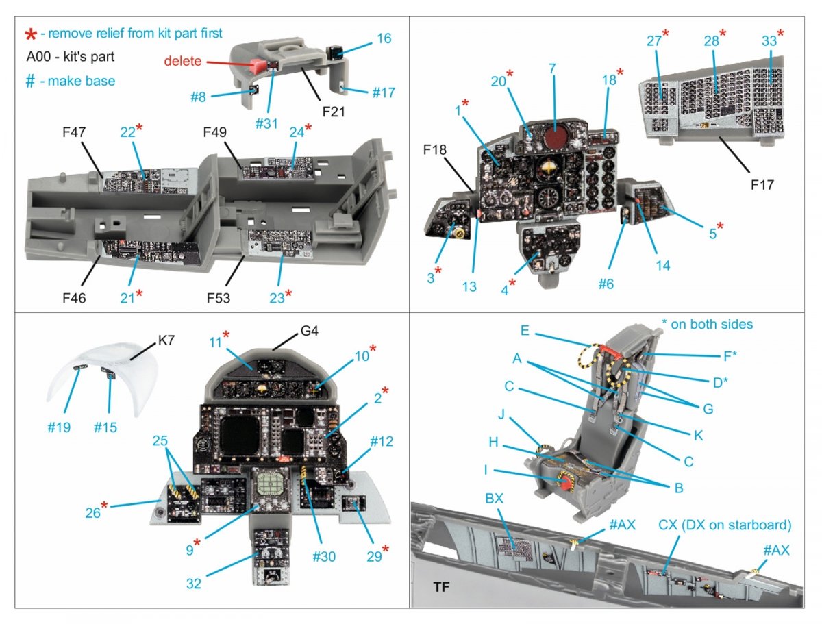 Quinta Studio QD48342 F-4G late 3D-Printed &amp;amp; coloured Interior on decal paper (Meng) 1/48 – zdjęcie 2