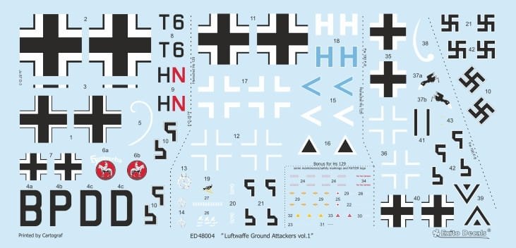 Exito ED72004 DECALS Luftwaffe Ground Attackers vol.1 - Ju 87 D-3, Hs 129, Fw 190F-8 1/72 – image 8
