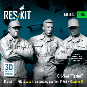 RESKIT RSF35-0013 CH-54A &amp;quot;Tarhe&amp;quot; pilots Late in a standing position (1968 +) (scene 1) (3 pcs) (3D Printed) 1/35