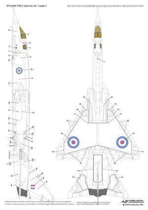HobbyDecal ST48029V1 BAC TSR.2 Stencils ver 1 1/48 – zdjęcie 2