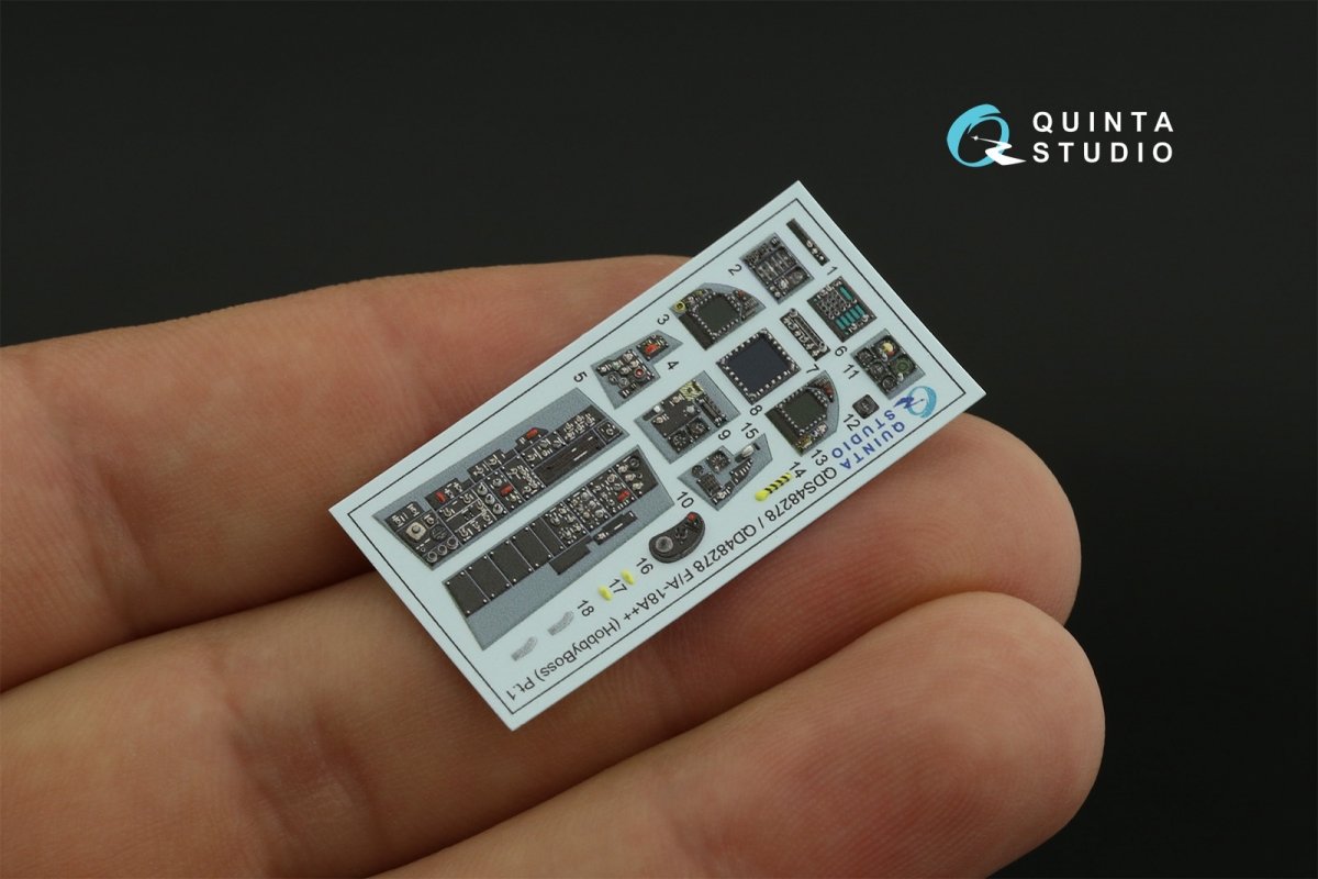Quinta Studio QDS-48278 F/A-18А++ 3D-Printed &amp;amp; colored Interior on decal paper (HobbyBoss)(Small version) 1/48 – image 6