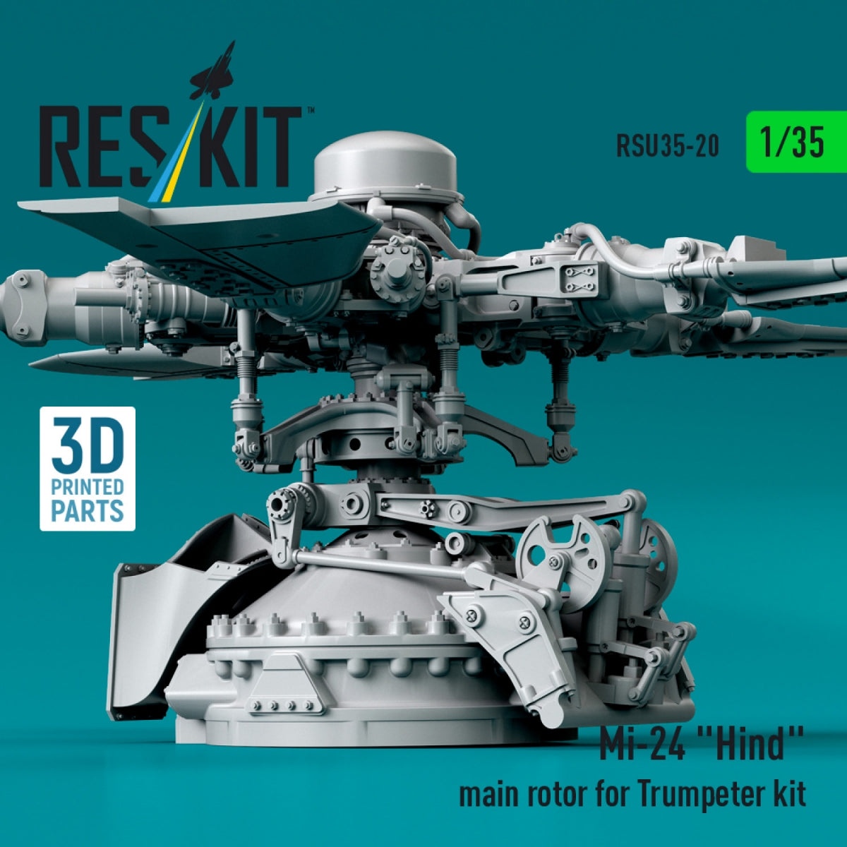 RESKIT RSU35-0020 Mi-24 &amp;quot;Hind&amp;quot; main rotor for Trumpeter kit (3D Printed) 1/35 – zdjęcie 5