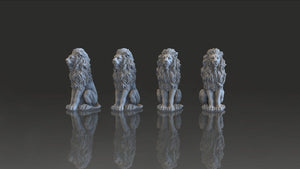RT-Diorama 35666 Lion Statues Set (4pcs.) 1/35 – image 2
