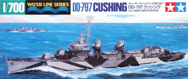 Tamiya 31907 US Navy Destroyer DD-797 Cushing 1/700