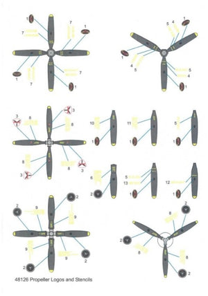 Techmod 48126 Propeller Stencils 1/48 – zdjęcie 3