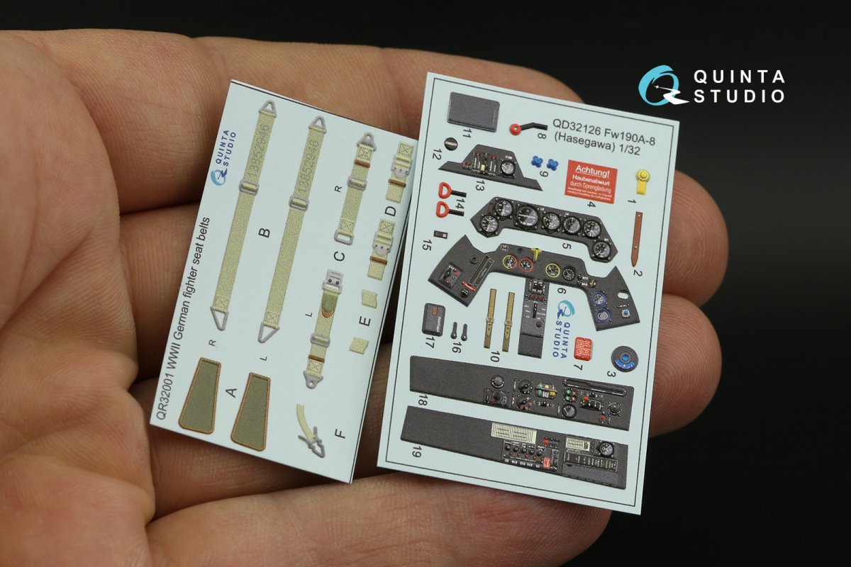 Quinta Studio QD32126 FW 190A-8 3D-Printed &amp;amp; coloured Interior on decal paper (Hasegawa) 1/32 – zdjęcie 11