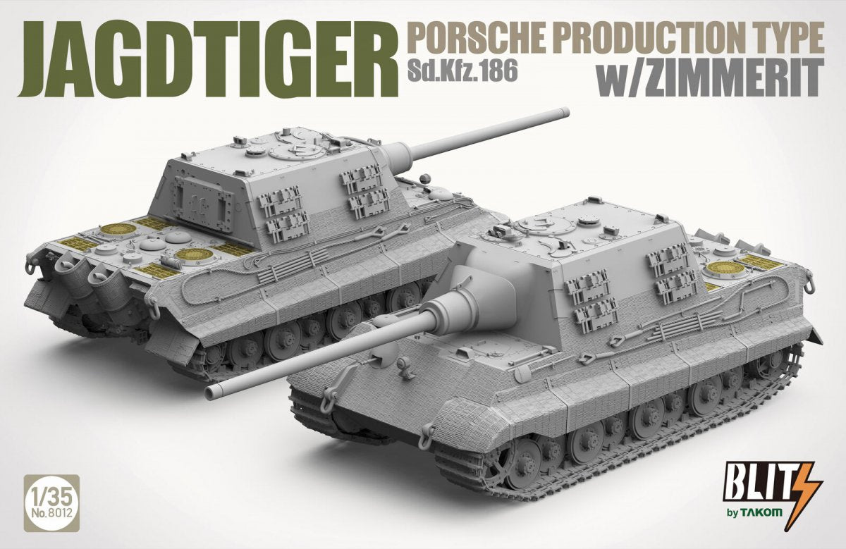 Takom 8012 JAGDTIGER PORSCHE PRODUCTION TYPE Sd.Kfz.186 w/ZIMMERIT 1/35 – zdjęcie 3