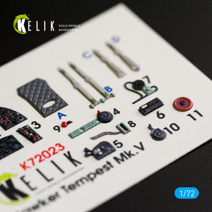 KELIK K72023 HAWKER TEMPEST MK.V INTERIOR 3D DECALS FOR AIRFIX KIT 1/72 – immagine 3