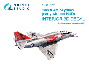 Quinta Studio QD48525 A-4M early 3D-Printed &amp;amp; colored Interior on decal paper (Hasegawa/Hobby2000) 1/48