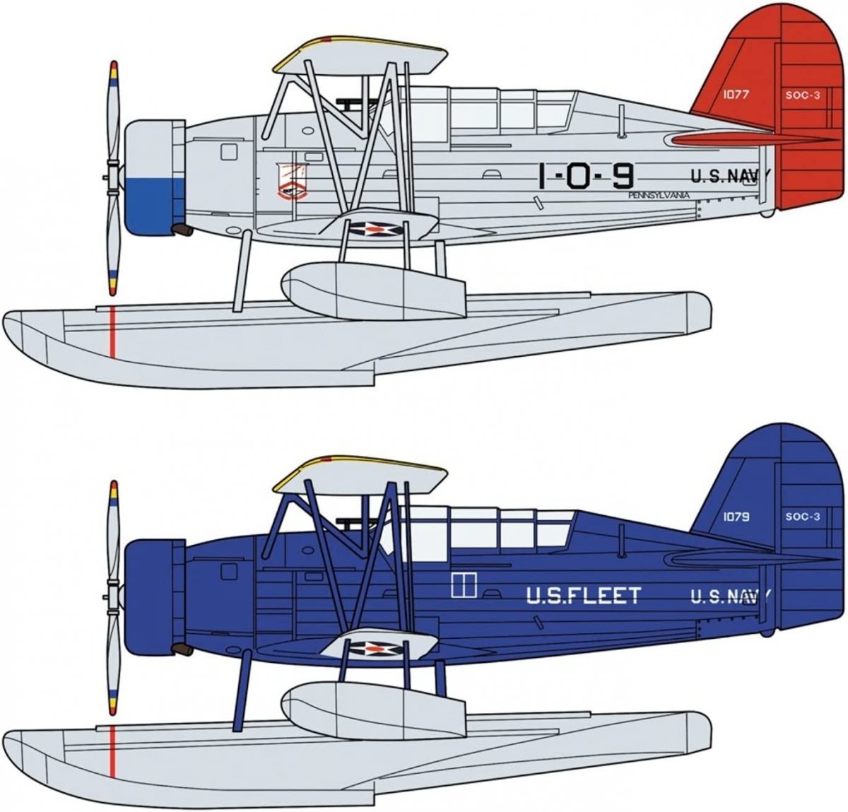 Hasegawa 02394 SOC-3 Seagull Seaplane Cuirassé USS Pennsylvania 1/72  – image 3