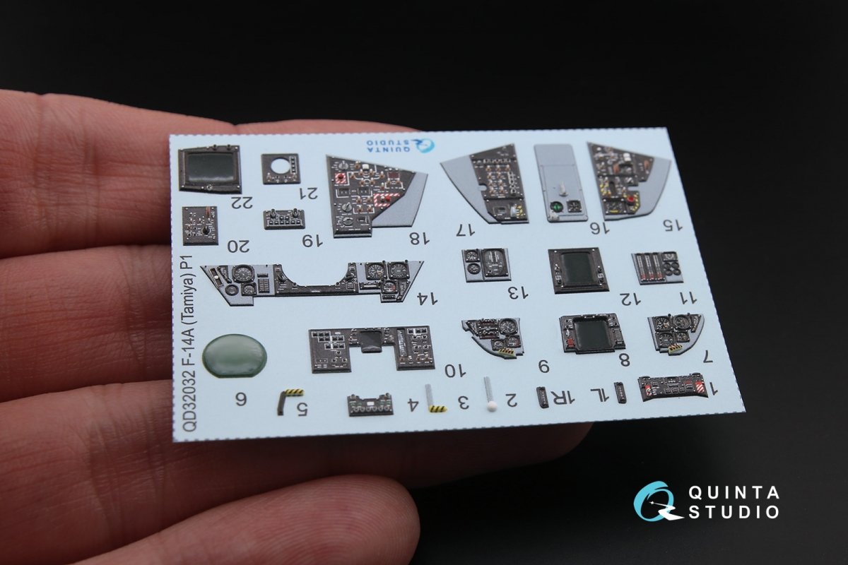 Quinta Studio QD32032 F-14A 3D-Printed &amp;amp; coloured Interior on decal paper (for Tamiya kit) 1/32 – zdjęcie 4