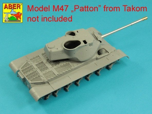 Aber 35L-284 90mm M-36 z cylindrycznym hamulcem do amerykańskiego czołgu M47 Patton bez pokrowca na jarzmo Takom/Italeri 1/35 – zdjęcie 9