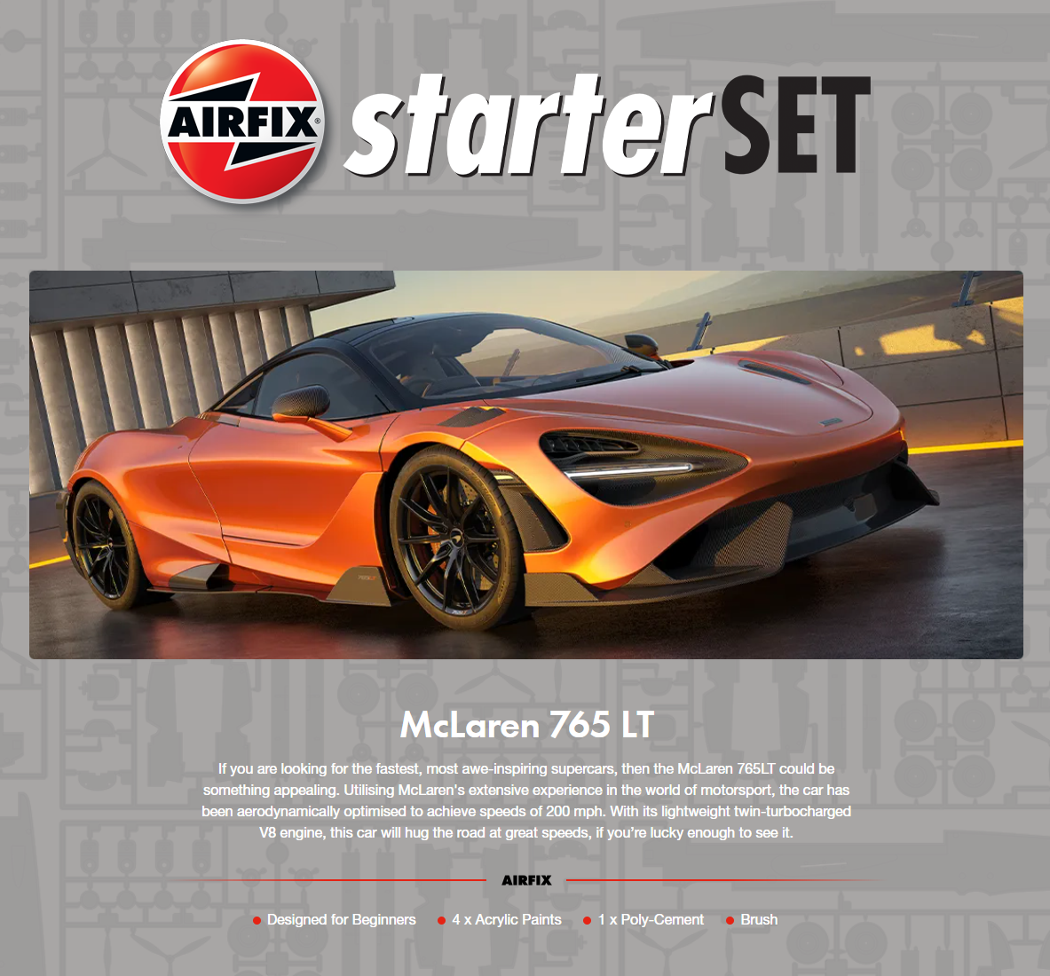 Airfix 55006 Starter Set McLaren 765LT 1/43