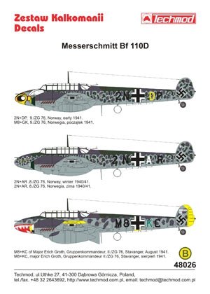 Techmod 48026 - Messerschmitt Bf 110D 1/48 – zdjęcie 2