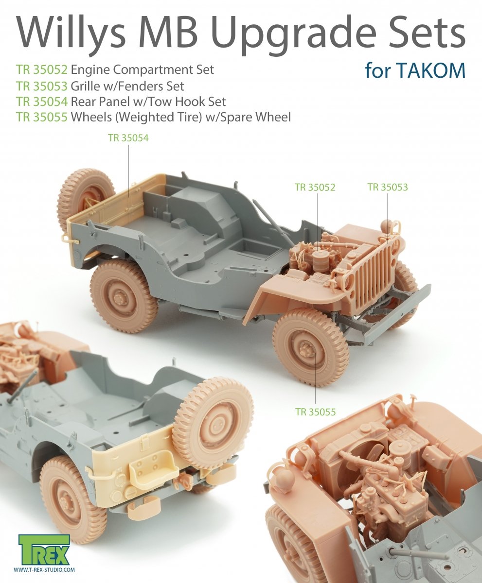 T-Rex Studio TR35055 Willys MB Wheels (Weighted Tire) w/Spare Wheel 1/35 – image 2